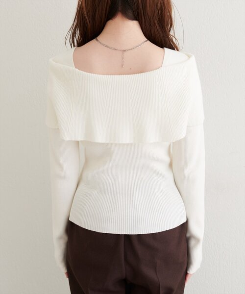 natural couture（ナチュラルクチュール）の「オフショルデザインニット（ニット/セーター・レディース・ブラウン/アイボリー/グレイッシュベージュ/ブラック・FREE）」の12枚目の写真