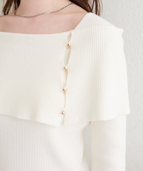 natural couture（ナチュラルクチュール）の「オフショルデザインニット（ニット/セーター・レディース・ブラウン/アイボリー/グレイッシュベージュ/ブラック・FREE）」の15枚目の写真