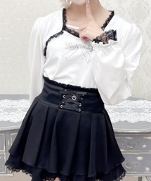 MA*RS（アメーバーマーズ）の「ハートバックルテープりぼんプリントトップス（Tシャツ/カットソー）」