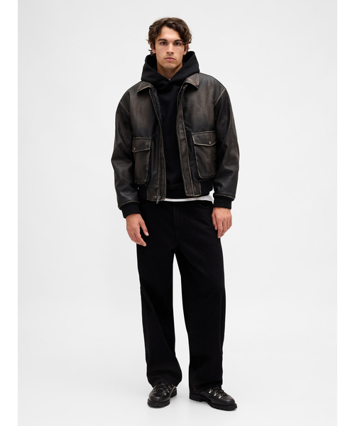 GAP（ギャップ）の「リサイクル ヴィーガンレザー ボンバージャケット