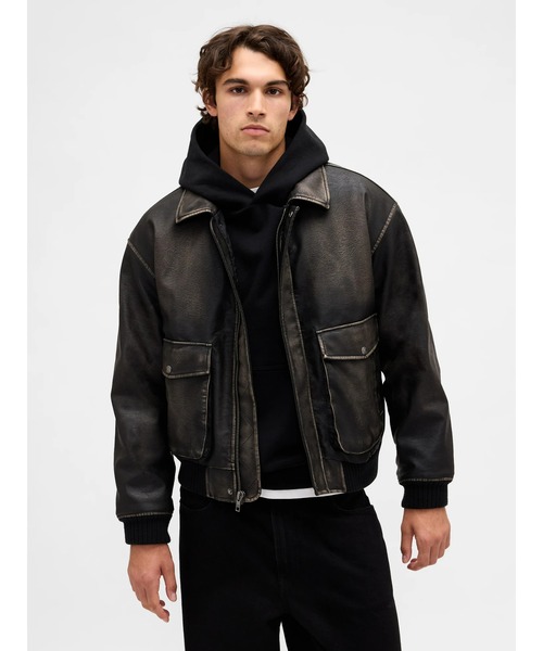 GAP（ギャップ）の「リサイクル ヴィーガンレザー ボンバージャケット