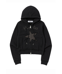 STAR CUT-OFF HOOD ZIP-UP BLACK