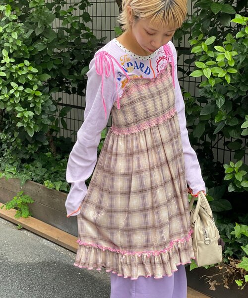 HELLO.SANFRANCISCO（ハローサンフランシスコ）の「【HELLO.SANFRANCISCO/ハローサンフランシスコ】チェックベロアシャーリングチュニック（チュニック・レディース・オレンジ/ベージュ/ブルー/グレー・ONE SIZE）」の14枚目の写真