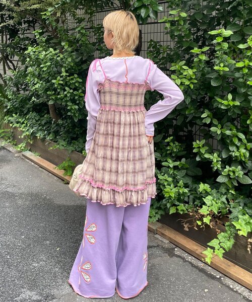 HELLO.SANFRANCISCO（ハローサンフランシスコ）の「【HELLO.SANFRANCISCO/ハローサンフランシスコ】チェックベロアシャーリングチュニック（チュニック・レディース・オレンジ/ベージュ/ブルー/グレー・ONE SIZE）」の18枚目の写真