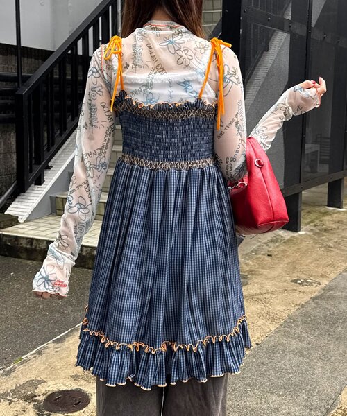 HELLO.SANFRANCISCO（ハローサンフランシスコ）の「【HELLO.SANFRANCISCO/ハローサンフランシスコ】チェックベロアシャーリングチュニック（チュニック・レディース・オレンジ/ベージュ/ブルー/グレー・ONE SIZE）」の21枚目の写真