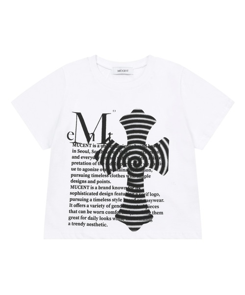 MUCENT(ムセント)の「シルク十字架レタリング半袖Tシャツ男女共用(2カラー)(Tシャツ/カットソー・レディース・ホワイト/ブラック・SHORT/M/L)」の2枚目の写真