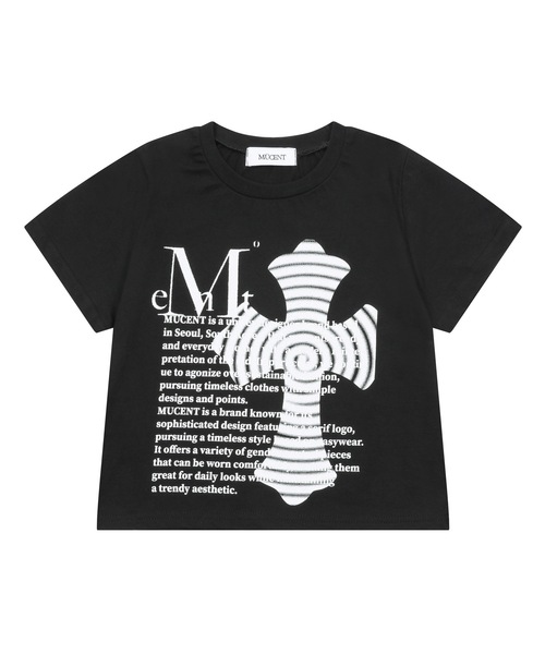 MUCENT(ムセント)の「シルク十字架レタリング半袖Tシャツ男女共用(2カラー)(Tシャツ/カットソー・レディース・ホワイト/ブラック・SHORT/M/L)」の1枚目の写真