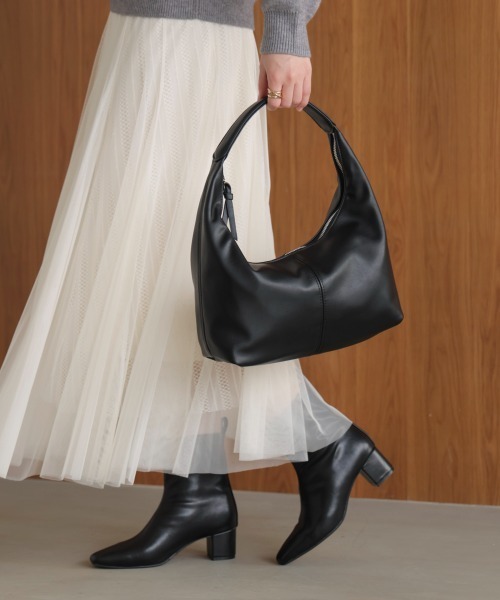 Bou Jeloud(ブージュルード)の「ワンハンドルPUバック(ハンドバッグ・レディース・モカ/ブラック・ONESIZE)」の13枚目の写真