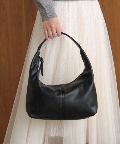 Bou Jeloud(ブージュルード)の「ワンハンドルPUバック(ハンドバッグ・レディース・モカ/ブラック・ONESIZE)」の14枚目の写真