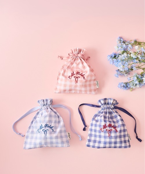 Cath Kidston（キャスキッドソン）の「ドローストリングポーチ（ポーチ・レディース・イエロー/パープル/サーモンピンク/サックスブルー系/レッド/ピンク/ライトグリーン/サックスブルー/アイボリー/ブラック/アイボリー系・FREE）」の10枚目の写真