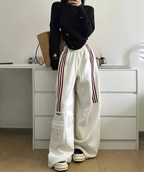 SallyLunn(サリーラン)の「サイドラインルーズパンツ(その他パンツ・レディース・ホワイト/グレー・MEDIUM/LARGE)」の10枚目の写真