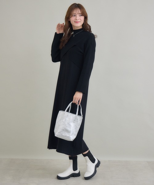 KATHARINE ROSS（キャサリンロス）の「【PILLINI/ピリーニ】カシュクールニットセットワンピース（ワンピース・レディース・イエロー/ブラック・MEDIUM）」の4枚目の写真