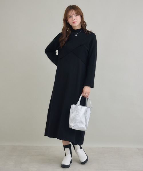 KATHARINE ROSS（キャサリンロス）の「【PILLINI/ピリーニ】カシュクールニットセットワンピース（ワンピース・レディース・イエロー/ブラック・MEDIUM）」の5枚目の写真