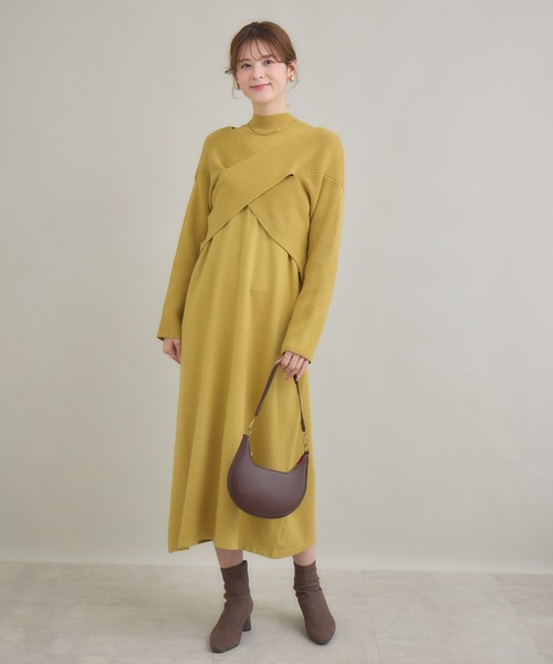 KATHARINE ROSS（キャサリンロス）の「【PILLINI/ピリーニ】カシュクールニットセットワンピース（ワンピース・レディース・イエロー/ブラック・MEDIUM）」の16枚目の写真