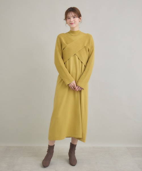 KATHARINE ROSS（キャサリンロス）の「【PILLINI/ピリーニ】カシュクールニットセットワンピース（ワンピース・レディース・イエロー/ブラック・MEDIUM）」の17枚目の写真