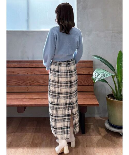 MERCURYDUO（マーキュリーデュオ）の「チェックツィードタイトスカート（スカート・レディース・オフホワイト/ブラック/ネイビー・SMALL/MEDIUM）」の10枚目の写真