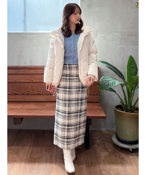 MERCURYDUO（マーキュリーデュオ）の「チェックツィードタイトスカート（スカート・レディース・オフホワイト/ブラック/ネイビー・SMALL/MEDIUM）」の11枚目の写真