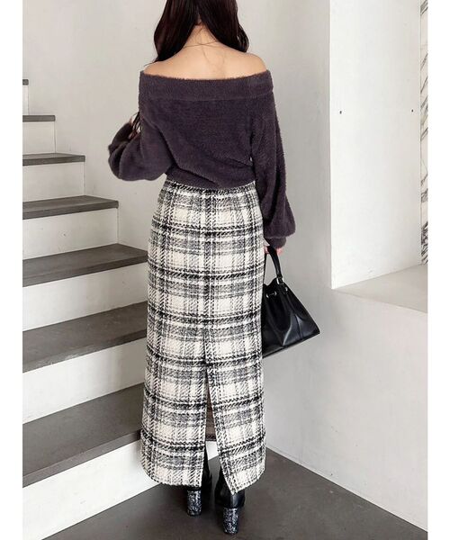 MERCURYDUO（マーキュリーデュオ）の「チェックツィードタイトスカート（スカート・レディース・オフホワイト/ブラック/ネイビー・SMALL/MEDIUM）」の14枚目の写真