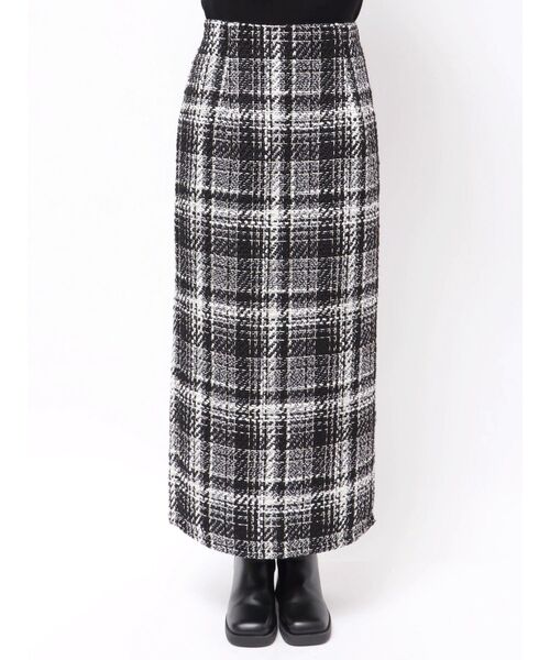 MERCURYDUO（マーキュリーデュオ）の「チェックツィードタイトスカート（スカート・レディース・オフホワイト/ブラック/ネイビー・SMALL/MEDIUM）」の22枚目の写真