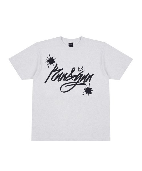 CREAM SODA LAB(クリームソーダラボ)の「ラン&ガン 半袖Tシャツ ライトグレー ブラック(Tシャツ/カットソー・メンズ・その他・LARGE/MEDIUM/X-LARGE/XX-LARGE)」の2枚目の写真