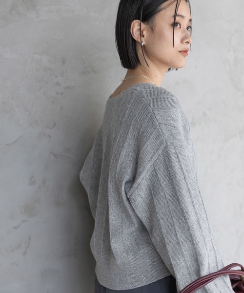 A part by（アパートバイ）の「アイレットニットカーディガン（カーディガン/ボレロ・レディース・グリーン/グレー系その他2/ネイビー/アイボリー・FREE）」の19枚目の写真