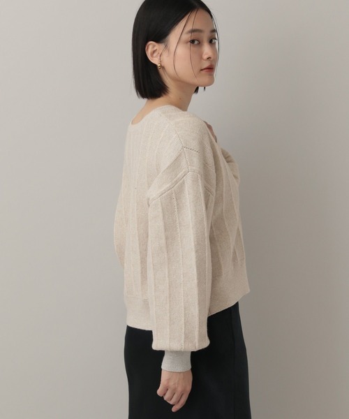 A part by（アパートバイ）の「アイレットニットカーディガン（カーディガン/ボレロ・レディース・グリーン/グレー系その他2/ネイビー/アイボリー・FREE）」の14枚目の写真