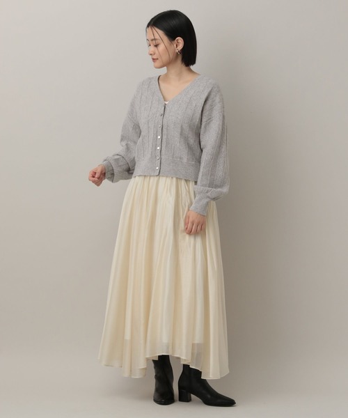 A part by（アパートバイ）の「アイレットニットカーディガン（カーディガン/ボレロ・レディース・グリーン/グレー系その他2/ネイビー/アイボリー・FREE）」の21枚目の写真