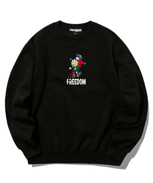 TRIPSHION(トリップション)の「BICYCLE DUO GRAPHIC クルーネック - ブラック(スウェット・メンズ・その他・LARGE/MEDIUM/X-LARGE)」の1枚目の写真