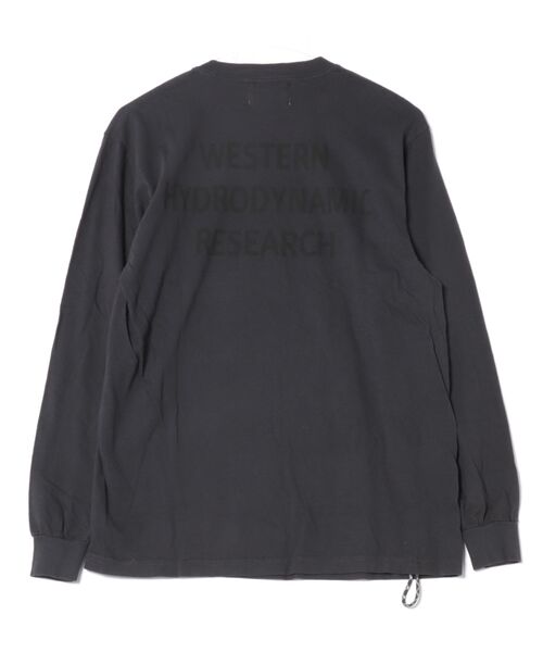 WESTERN HYDRODYNAMIC RESEARCH(ウェスタンハイドロダイナミックリサーチ)の「【Western Hydrodynamic Research/ウェスタン ハイドロダイナミック リサーチ】WORKER LS TEE US 同色プリント バックプリント ブランドロゴ ワンポイント 刺繍 ロンT(Tシャツ/カットソー・メンズ・アイボリー/ブラック/ネイビー・LARGE/MEDIUM)」の7枚目の写真