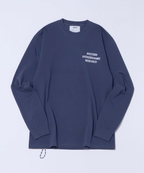 WESTERN HYDRODYNAMIC RESEARCH(ウェスタンハイドロダイナミックリサーチ)の「【Western Hydrodynamic Research/ウェスタン ハイドロダイナミック リサーチ】WORKER LS TEE US 同色プリント バックプリント ブランドロゴ ワンポイント 刺繍 ロンT(Tシャツ/カットソー・メンズ・アイボリー/ブラック/ネイビー・LARGE/MEDIUM)」の3枚目の写真