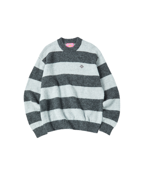 COMONINOZ（コモニノズ）の「HAIRY STRIPE PULLOVER [CHARCOAL]（ニット/セーター・メンズ・チャコール・SMALL/MEDIUM/LARGE）」の2枚目の写真