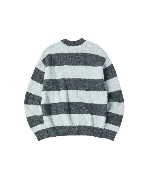 COMONINOZ（コモニノズ）の「HAIRY STRIPE PULLOVER [CHARCOAL]（ニット/セーター・メンズ・チャコール・SMALL/MEDIUM/LARGE）」の3枚目の写真