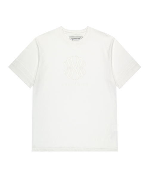 UNGIMMICK(アンジミック)の「MIXED FABRIC LINE T-SHIRT (WHITE)(Tシャツ/カットソー・メンズ・その他・MEDIUM/LARGE)」の1枚目の写真