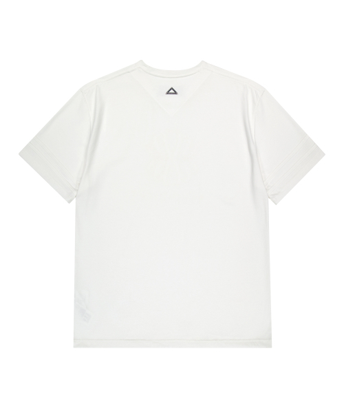 UNGIMMICK(アンジミック)の「MIXED FABRIC LINE T-SHIRT (WHITE)(Tシャツ/カットソー・メンズ・その他・MEDIUM/LARGE)」の2枚目の写真