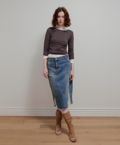 AOPT(アオプト)の「VINTAGE WASHED DENIM SKIRT - BLUE(スカート・レディース・その他・SMALL/MEDIUM)」の6枚目の写真