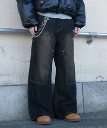 Starting Over | DOUBLE KNEE WIDE DENIM PAINTER PANTS/ダブルニー ワイドデニム ペインターパンツ(デニムパンツ)