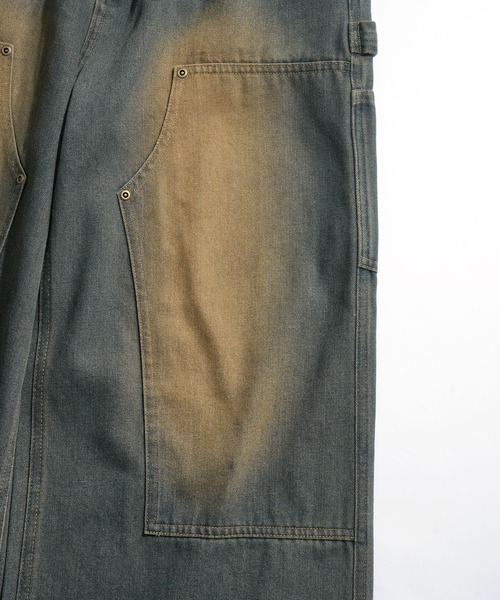 Starting Over（スターティングオーバー）の「DOUBLE KNEE WIDE DENIM PAINTER PANTS/ダブルニー ワイドデニム ペインターパンツ（デニムパンツ・メンズ・ブラック/ネイビー・L/M）」の11枚目の写真