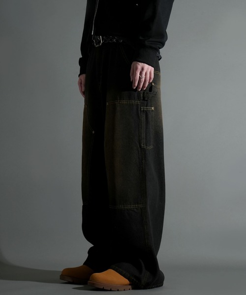 Starting Over(スターティングオーバー)の「DOUBLE KNEE WIDE DENIM PAINTER PANTS/ダブルニー ワイドデニム ペインターパンツ(デニムパンツ・メンズ・ブラック/ネイビー・L/M)」の22枚目の写真