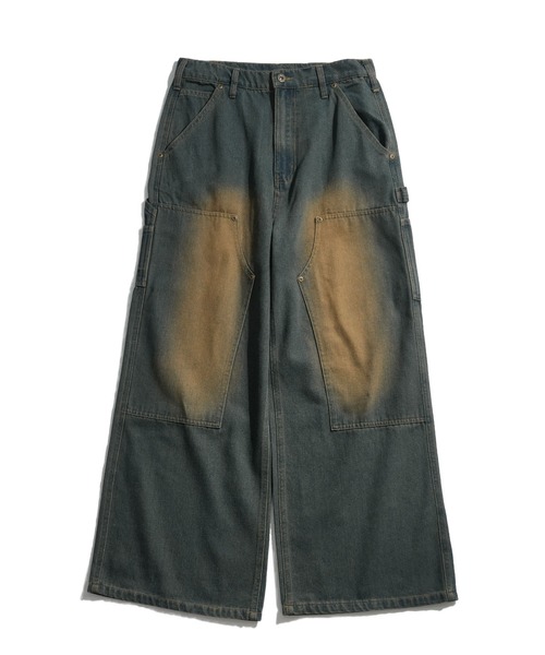 Starting Over（スターティングオーバー）の「DOUBLE KNEE WIDE DENIM PAINTER PANTS/ダブルニー ワイドデニム ペインターパンツ（デニムパンツ・メンズ・ブラック/ネイビー・L/M）」の5枚目の写真
