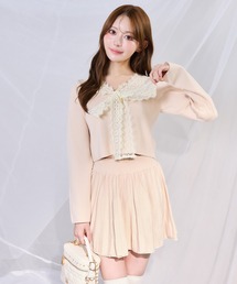 one after another NICE CLAUP | レース襟配色ニットセットアップ(セットアップ)