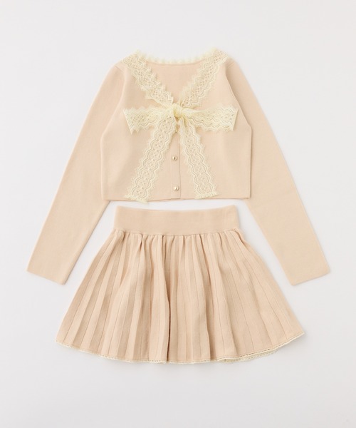 セール】レース襟配色ニットセットアップ（セットアップ）｜one after