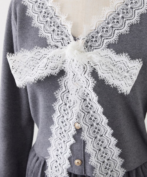 レース襟配色ニットセットアップ（セットアップ）｜one after another