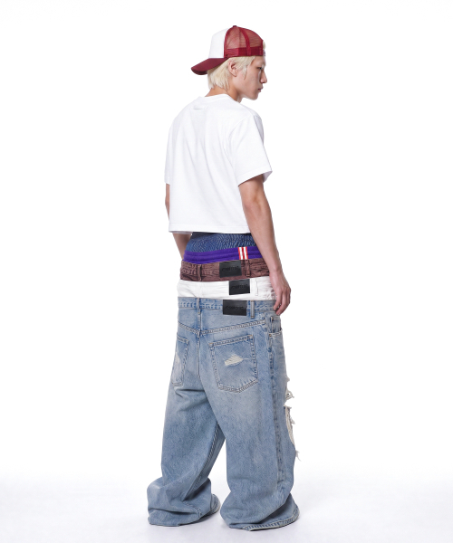 C WEAR BY THE GENIUS(シーウェアバイザジーニアス)の「ヘビーウェイト メンズ クロップTシャツ ホワイト(Tシャツ/カットソー・メンズ・その他・SMALL/MEDIUM/LARGE/X-LARGE/XX-LARGE)」の3枚目の写真