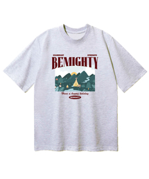 BEMIGHTY（ビーマイティー）の「マウンテンキャンプ オーバーサイズ 半袖Tシャツ [ライトグレー]（Tシャツ/カットソー）」