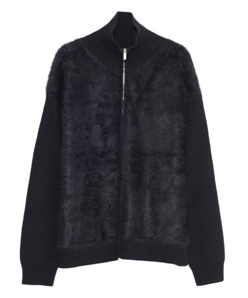 CavariA（キャバリア）の「『CavariA/キャバリア』ファー切り替えニットブルゾン（その他アウター・メンズ・グレー/ブラック・L/M）」の3枚目の写真