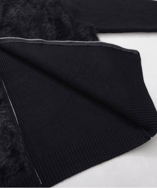 CavariA（キャバリア）の「『CavariA/キャバリア』ファー切り替えニットブルゾン（その他アウター・メンズ・グレー/ブラック・L/M）」の8枚目の写真