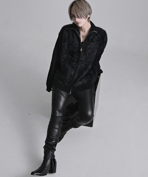 CavariA（キャバリア）の「『CavariA/キャバリア』ファー切り替えニットブルゾン（その他アウター・メンズ・グレー/ブラック・L/M）」の14枚目の写真