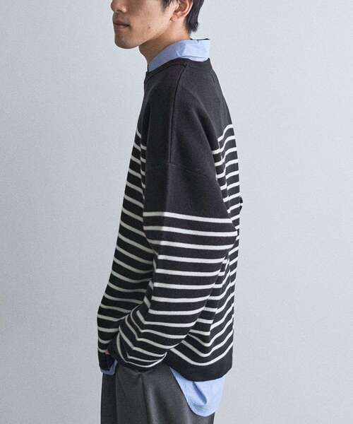 CRAFT STANDARD BOUTIQUE（クラフトスタンダードブティック）の「パネルボーダーニットプルオーバー＜ホームケア可能＞（ニット/セーター・メンズ・ブルー系その他2/ホワイト系その他4/ブラック系その他4・XL/M/L）」の5枚目の写真