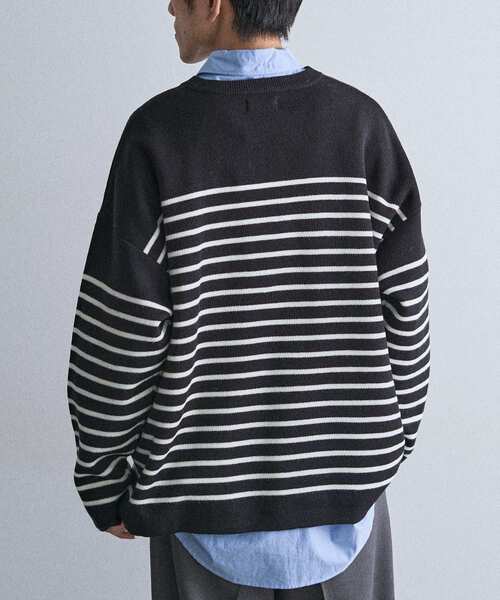 CRAFT STANDARD BOUTIQUE（クラフトスタンダードブティック）の「パネルボーダーニットプルオーバー＜ホームケア可能＞（ニット/セーター・メンズ・ブルー系その他2/ホワイト系その他4/ブラック系その他4・XL/M/L）」の6枚目の写真