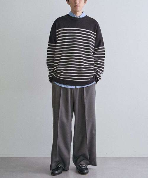 CRAFT STANDARD BOUTIQUE（クラフトスタンダードブティック）の「パネルボーダーニットプルオーバー＜ホームケア可能＞（ニット/セーター・メンズ・ブルー系その他2/ホワイト系その他4/ブラック系その他4・XL/M/L）」の7枚目の写真